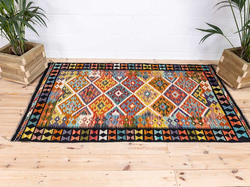 12660 Afghan Vegetable Dyed Kilim Rug 120x200cm (3.11 x 6.6ft)