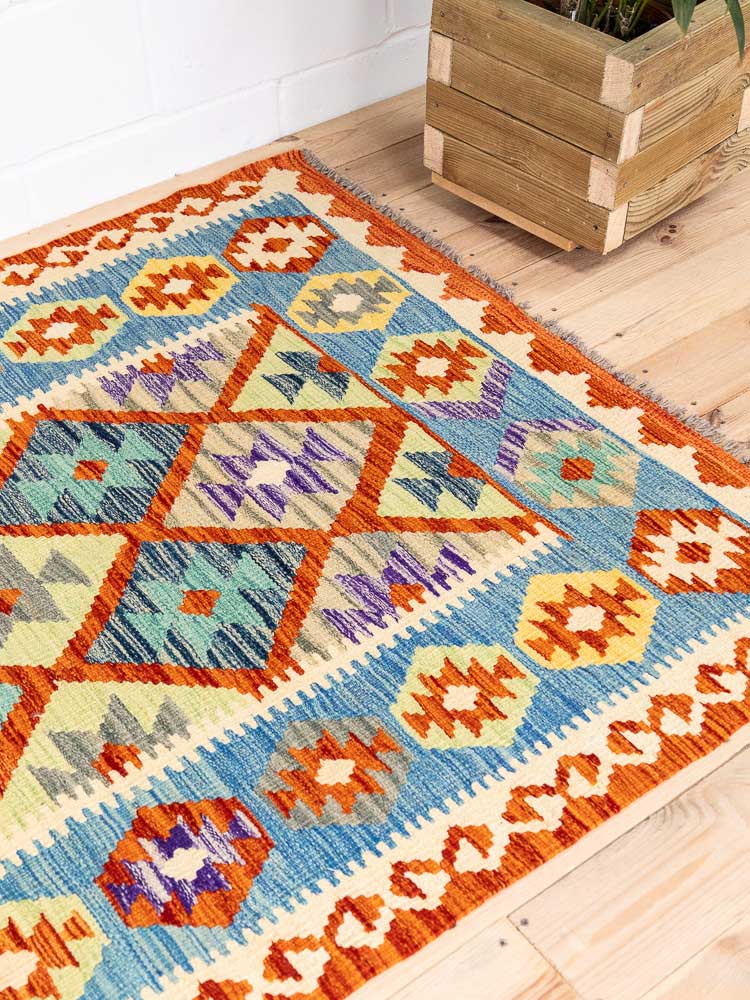 12662 Afghan Vegetable Dyed Kilim Rug 123x177cm (4.0 x 5.9ft)