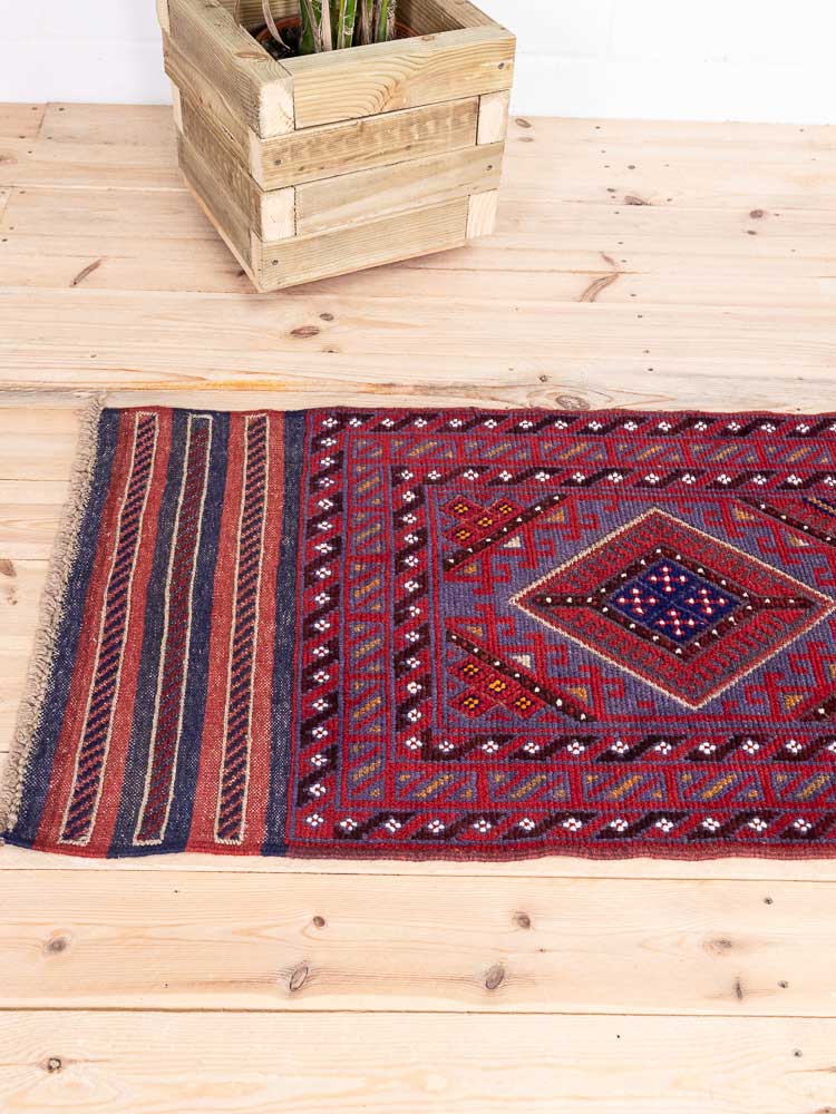 12667 Afghan Moshwani Mixed Weave Runner Rug 65x270cm (2.1 x 8.10ft)