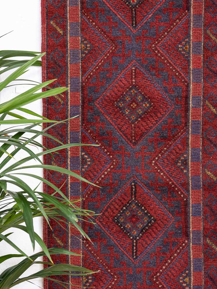 12668 Afghan Moshwani Mixed Weave Runner Rug 59x241cm (1.11 x 7.11ft)