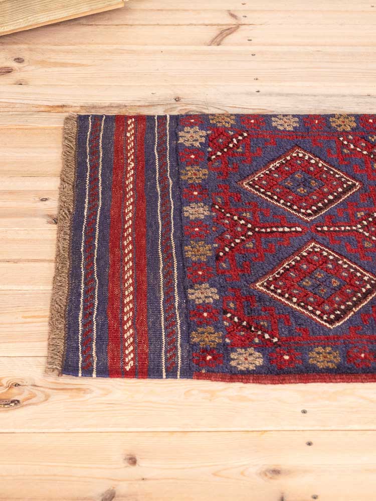 12669 Afghan Moshwani Mixed Weave Runner Rug 61x243cm (2 x 7.11ft)