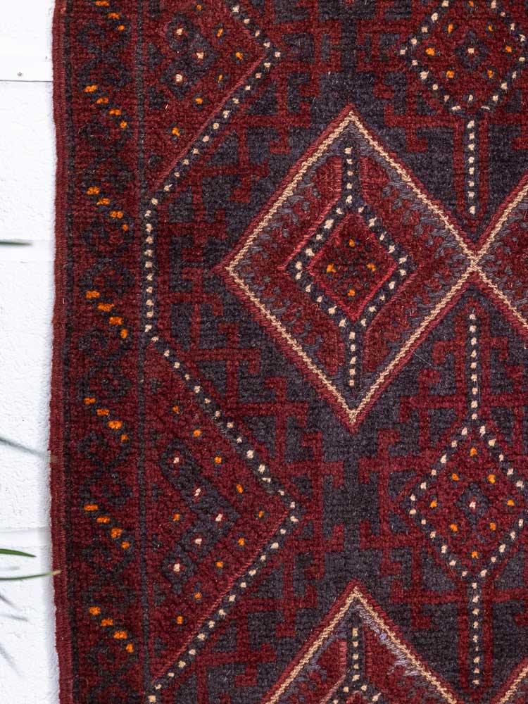 12670 Afghan Moshwani Mixed Weave Runner Rug 66x250cm (2.2 x 8.2ft)