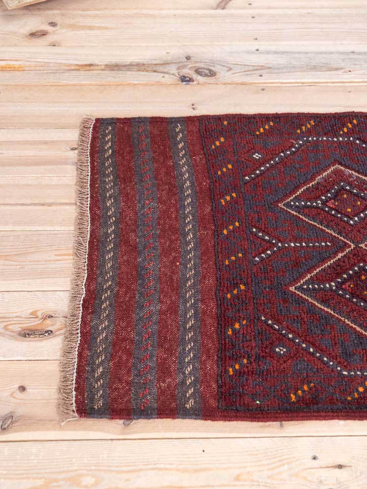 12670 Afghan Moshwani Mixed Weave Runner Rug 66x250cm (2.2 x 8.2ft)