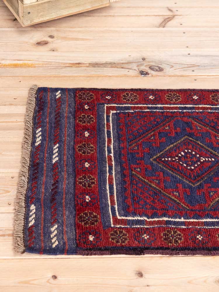 12671 Afghan Moshwani Mixed Weave Runner Rug 59x239cm (1.11 x 7.10ft)