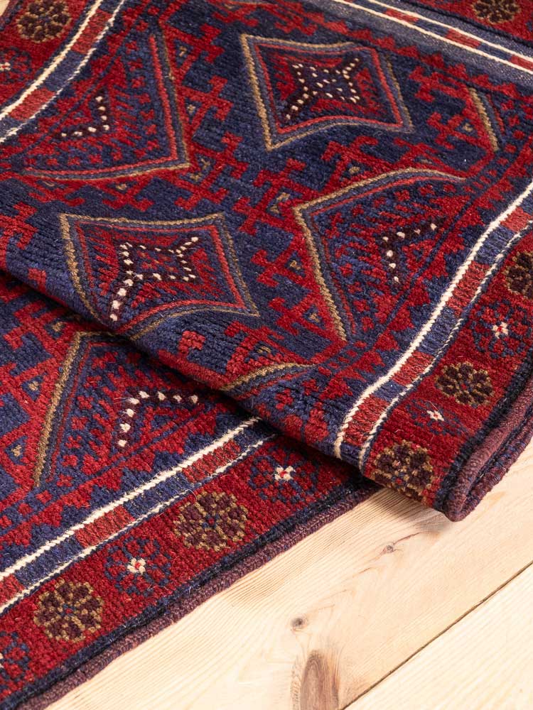 12671 Afghan Moshwani Mixed Weave Runner Rug 59x239cm (1.11 x 7.10ft)