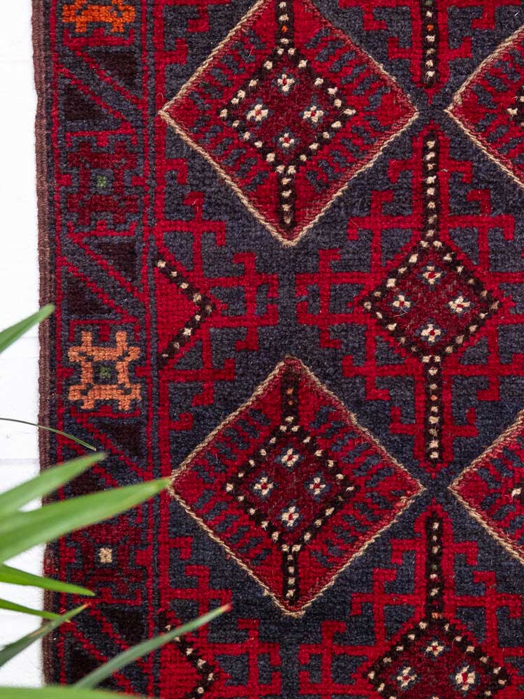 12672 Afghan Moshwani Mixed Weave Runner Rug 65x255cm (2.1 x 8.4ft)