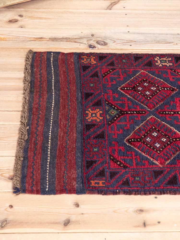 12672 Afghan Moshwani Mixed Weave Runner Rug 65x255cm (2.1 x 8.4ft)