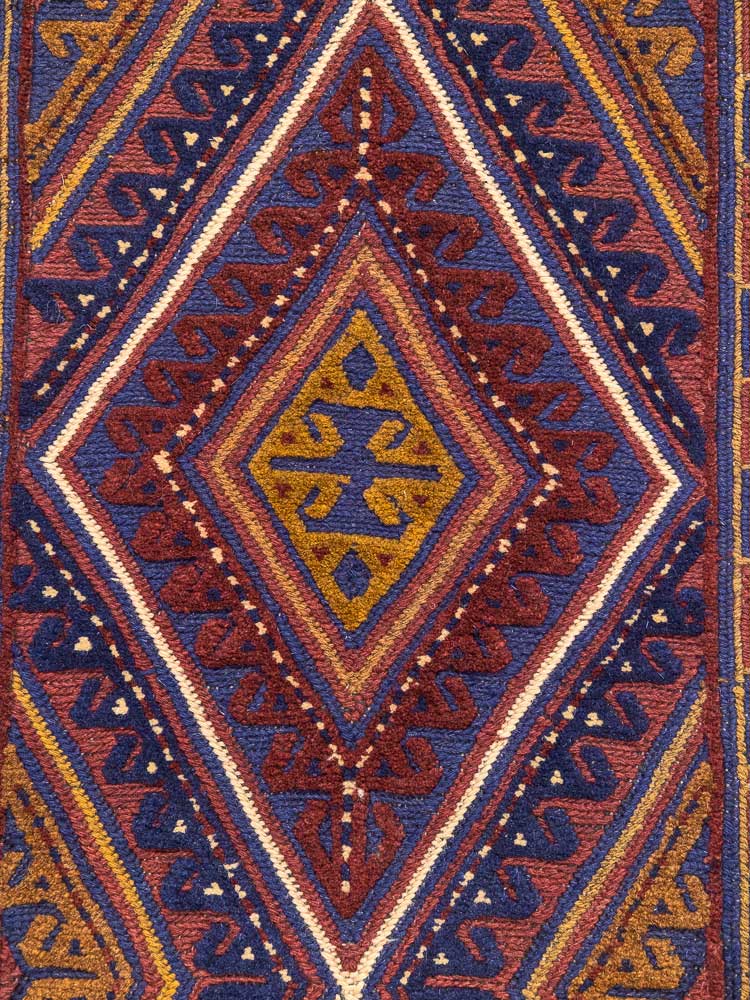 12674 Long Afghan Moshwani Mixed Weave Runner Rug 81x376cm (2.8 x 12.4ft)