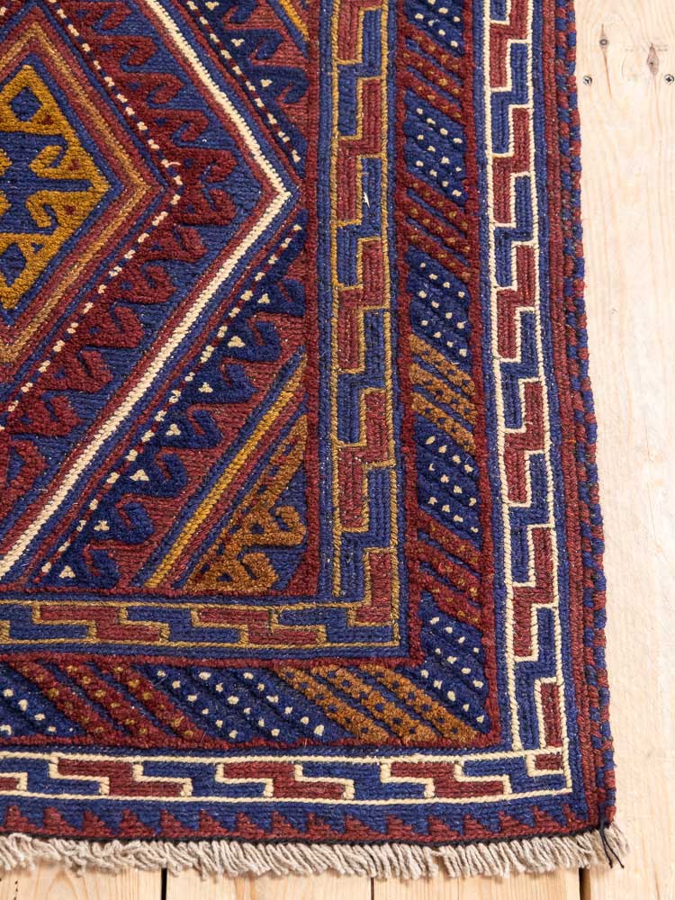 12674 Long Afghan Moshwani Mixed Weave Runner Rug 81x376cm (2.8 x 12.4ft)