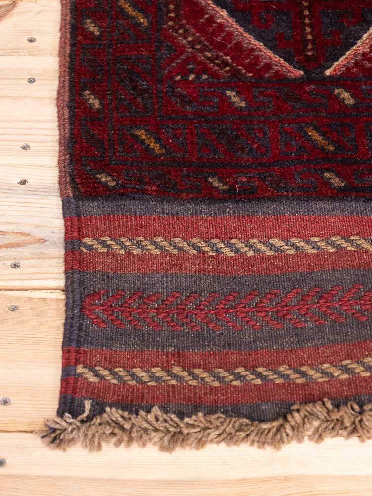 12675 Long Afghan Moshwani Mixed Weave Runner Rug 71x343cm (2.4 x 11.3ft)