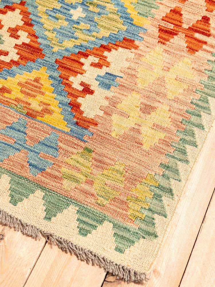 12678 Large Afghan Vegetable Dyed Kilim Rug 180x244cm (5.10 x 8ft)