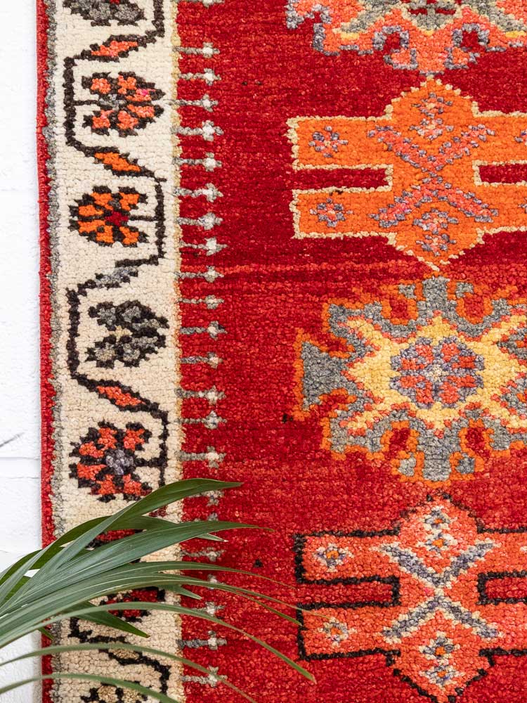 12682 Long Vintage Kurdish Herki Carpet Runner Rug 66x366cm (2.2 x 12ft)