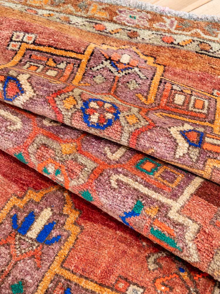 12683 Long Vintage Kurdish Herki Carpet Runner Rug 79x380cm (2.7 x 12.5ft)