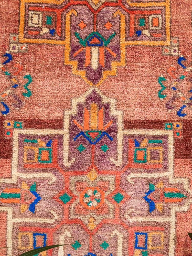 12683 Long Vintage Kurdish Herki Carpet Runner Rug 79x380cm (2.7 x 12.5ft)