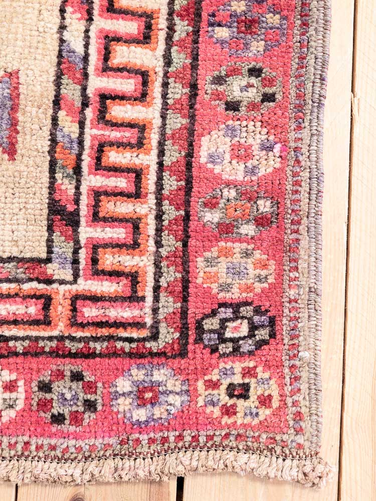 12684 Long Vintage Kurdish Herki Carpet Runner Rug 85x412cm (2.9 x 13.6ft)