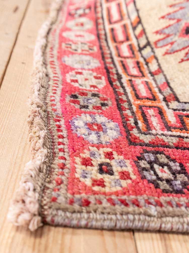 12684 Long Vintage Kurdish Herki Carpet Runner Rug 85x412cm (2.9 x 13.6ft)