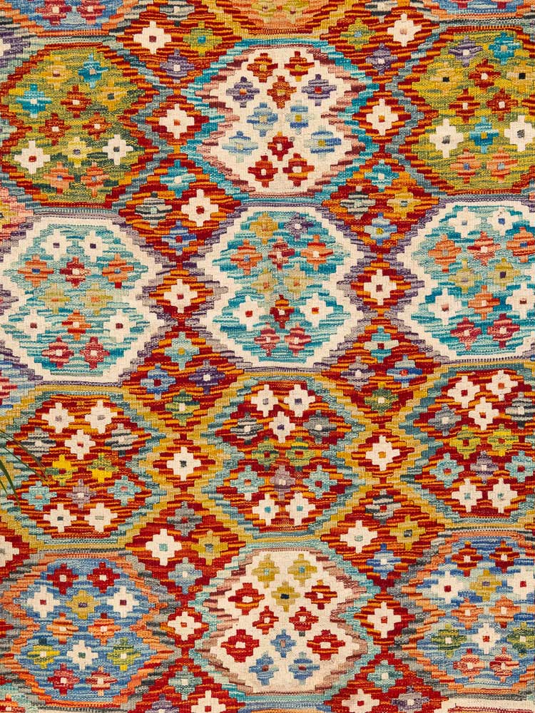 12695 Afghan Vegetable Dyed Kilim Rug 163x249cm (5.4 x 8.2ft)