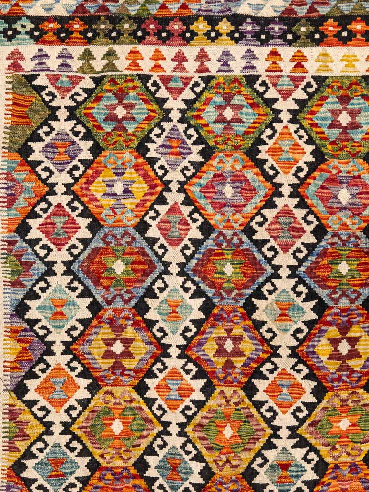 12702 Afghan Vegetable Dyed Kilim Rug 159x201cm (5.2 x 6.7ft)