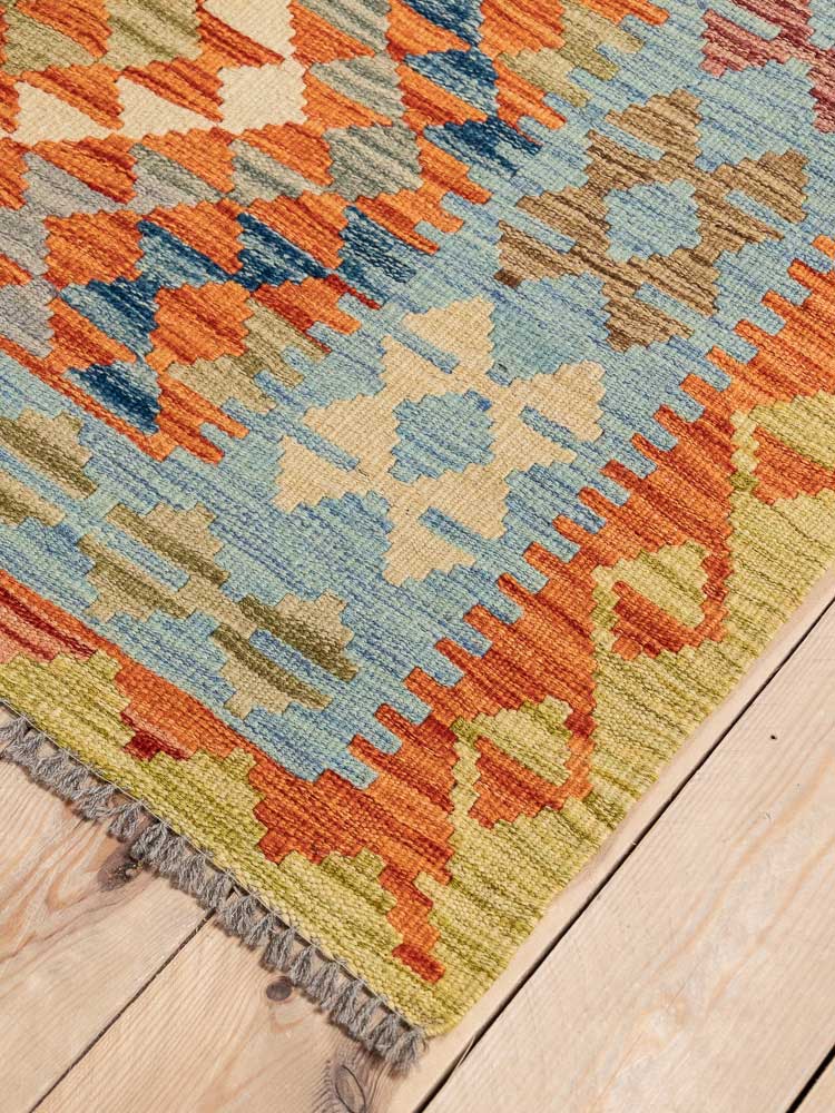 12703 Afghan Vegetable Dyed Kilim Rug 151x193cm (4.11 x 6.4ft)