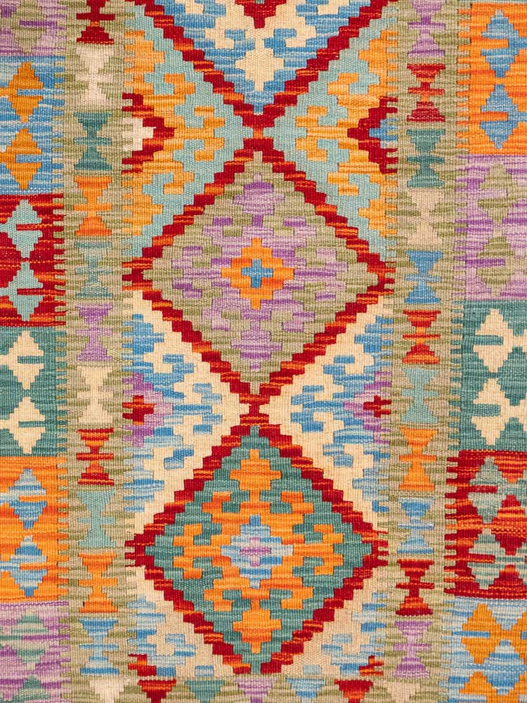 12706 Afghan Vegetable Dyed Kilim Rug 80x131cm (2.7 x 4.3ft)