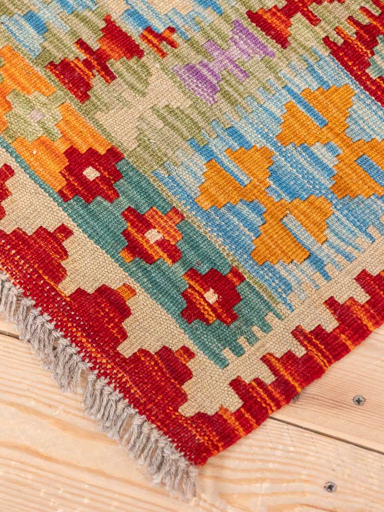 12706 Afghan Vegetable Dyed Kilim Rug 80x131cm (2.7 x 4.3ft)