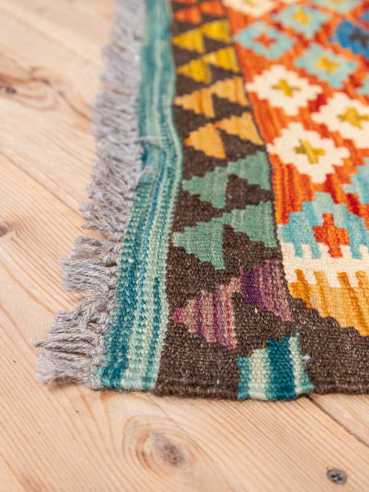 12710 Afghan Vegetable Dyed Kilim Rug 84x115cm (2.9 x 3.9ft)