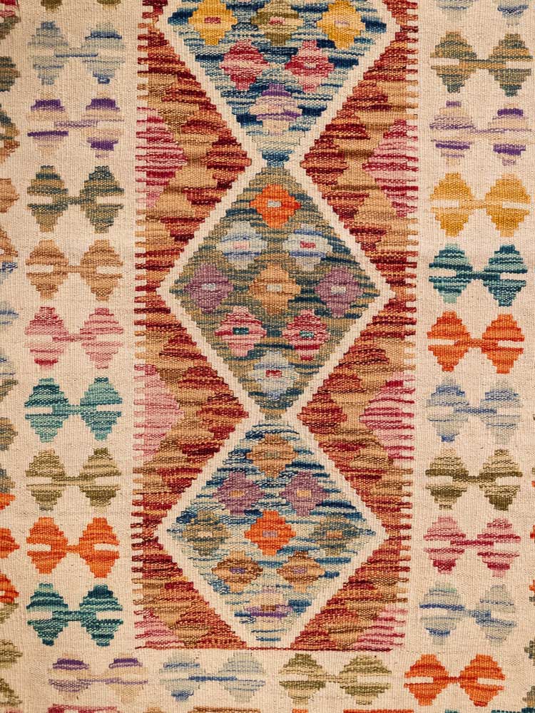 12711 Afghan Vegetable Dyed Kilim Rug 83x132cm (2.8 x 4.4ft)