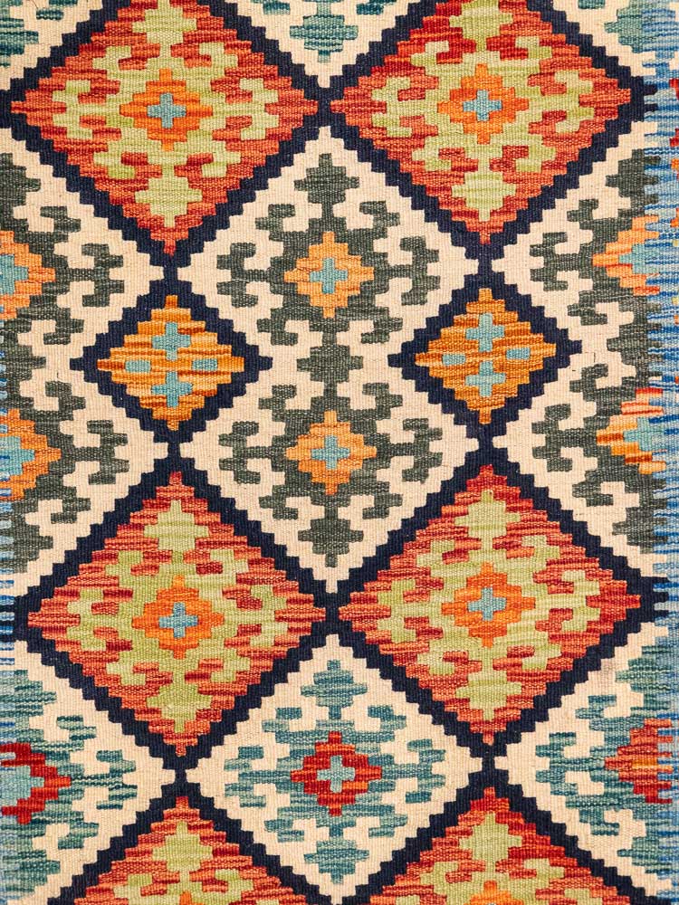 12713 Afghan Vegetable Dyed Kilim Rug 83x127cm (2.8 x 4.2ft)