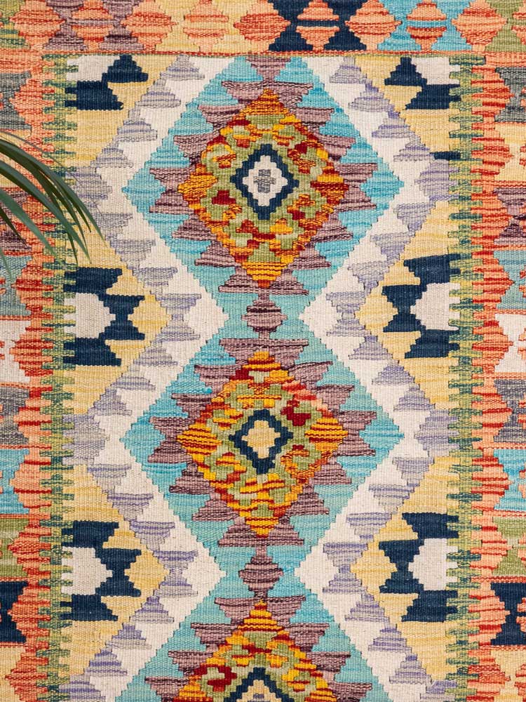 12714 Afghan Vegetable Dyed Kilim Rug 82x119cm (2.8 x 3.11ft)