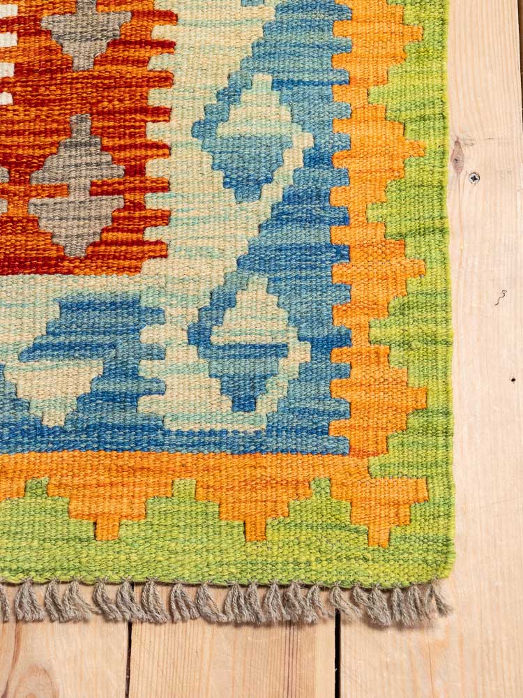 12715 Afghan Vegetable Dyed Kilim Rug 156x207cm (5.1 x 6.9)