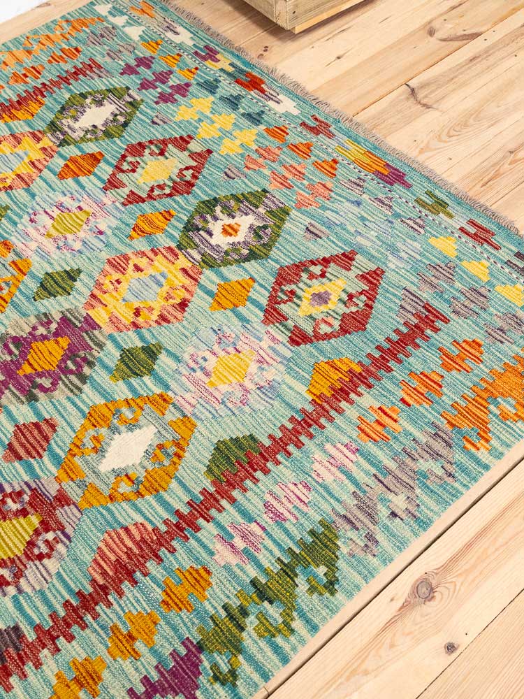 12716 Afghan Vegetable Dyed Kilim Rug 161x208cm (5.3 x 6.9ft)