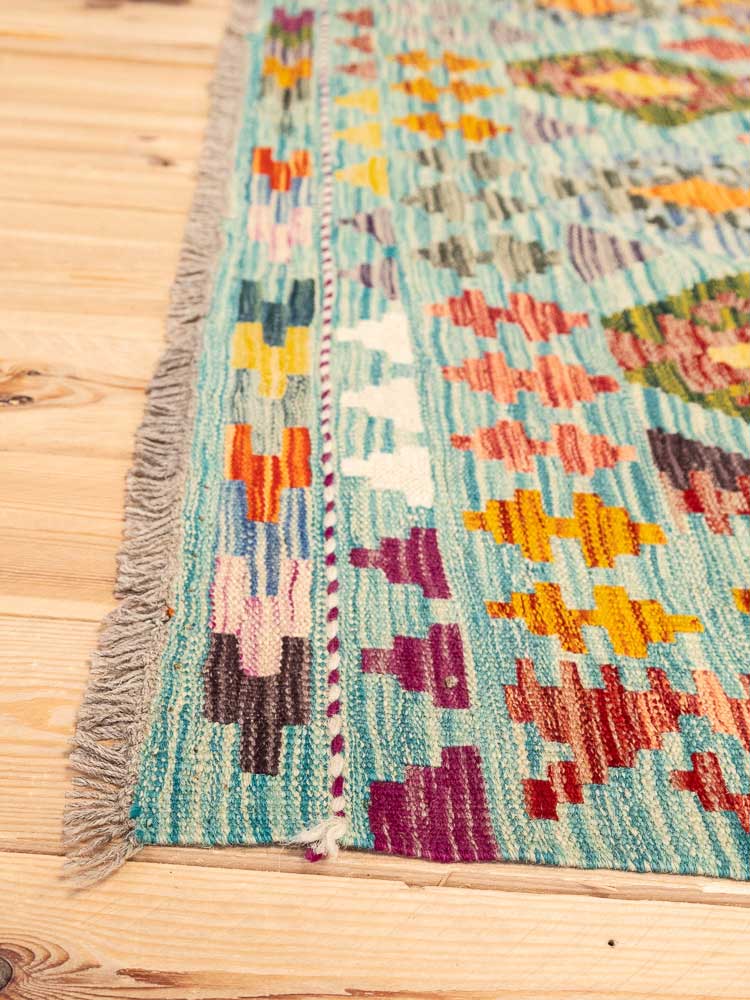 12716 Afghan Vegetable Dyed Kilim Rug 161x208cm (5.3 x 6.9ft)