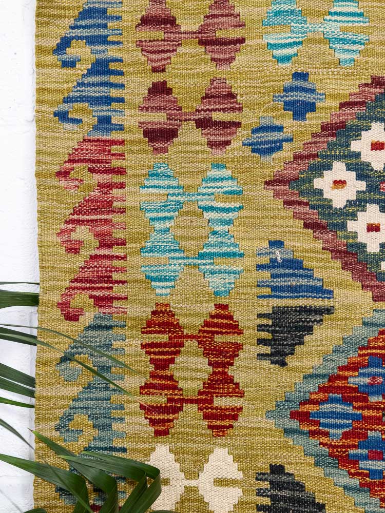 12717 Afghan Vegetable Dyed Kilim Rug 155x202cm (5.1 x 6.7ft)