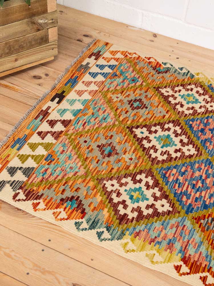 12723 Afghan Vegetable Dyed Kilim Rug 102x194cm (3.4 x 6.4ft)