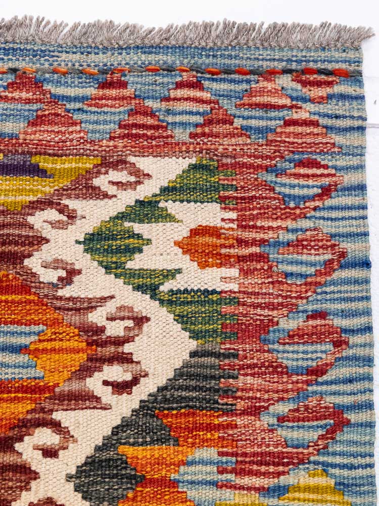 12727 Afghan Vegetable Dyed Kilim Rug 140x189cm (4.7 x 6.2ft)