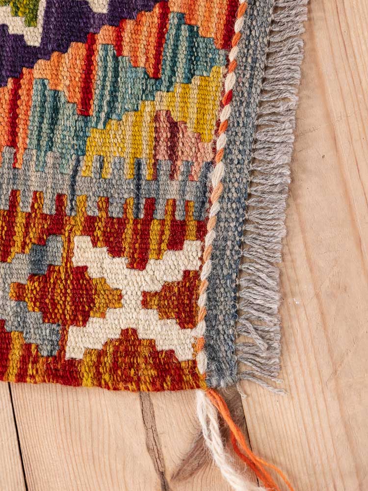 12747 Afghan Vegetable Dyed Kilim Runner Rug 64x141cm (2.1 x 4.7ft)