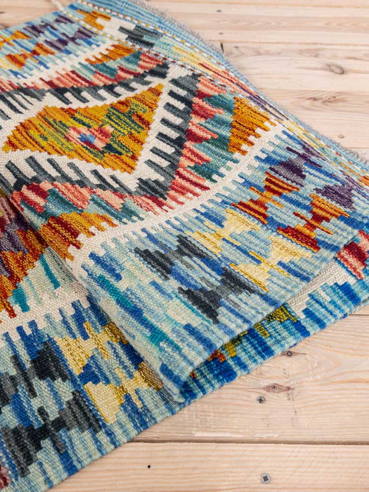 12748 Afghan Vegetable Dyed Kilim Runner Rug 65x148cm (2.1 x 4.10ft)