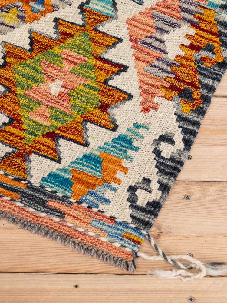 12749 Afghan Vegetable Dyed Kilim Runner Rug 63x152cm (2.0 x 4.11ft)