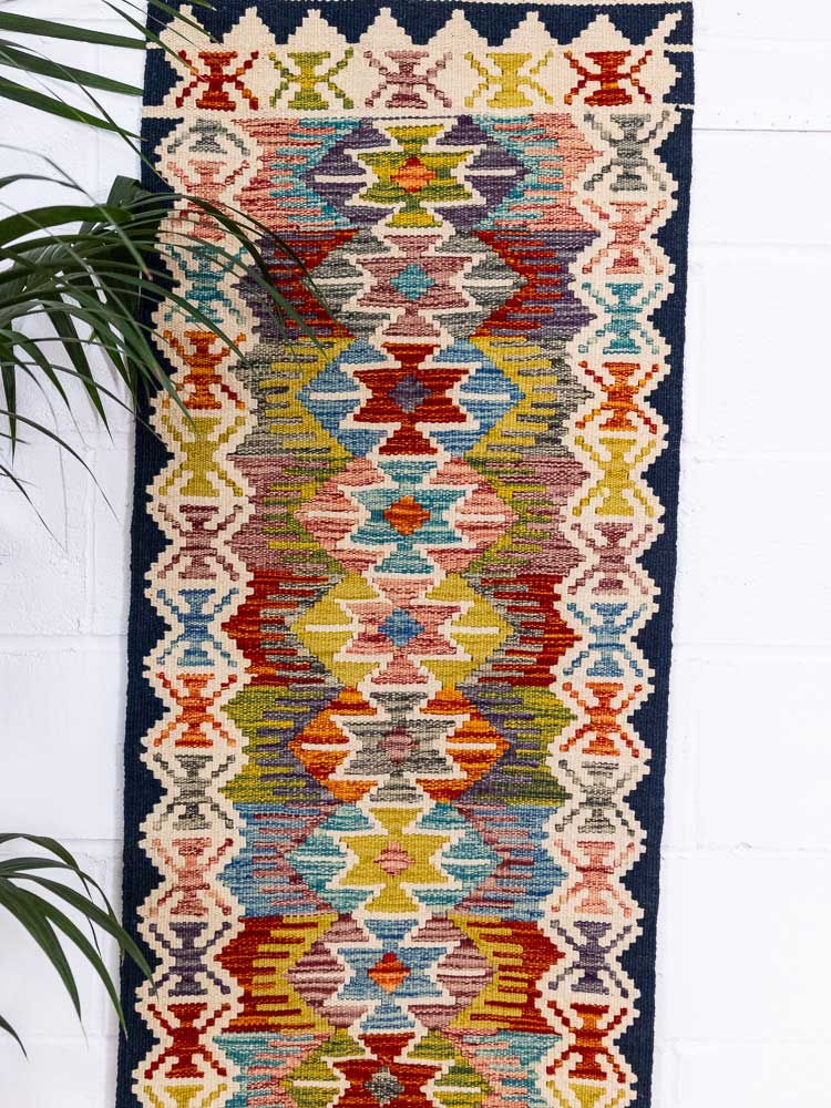 12750 Afghan Vegetable Dyed Kilim Runner Rug 61x148cm (2 x 4.10ft)