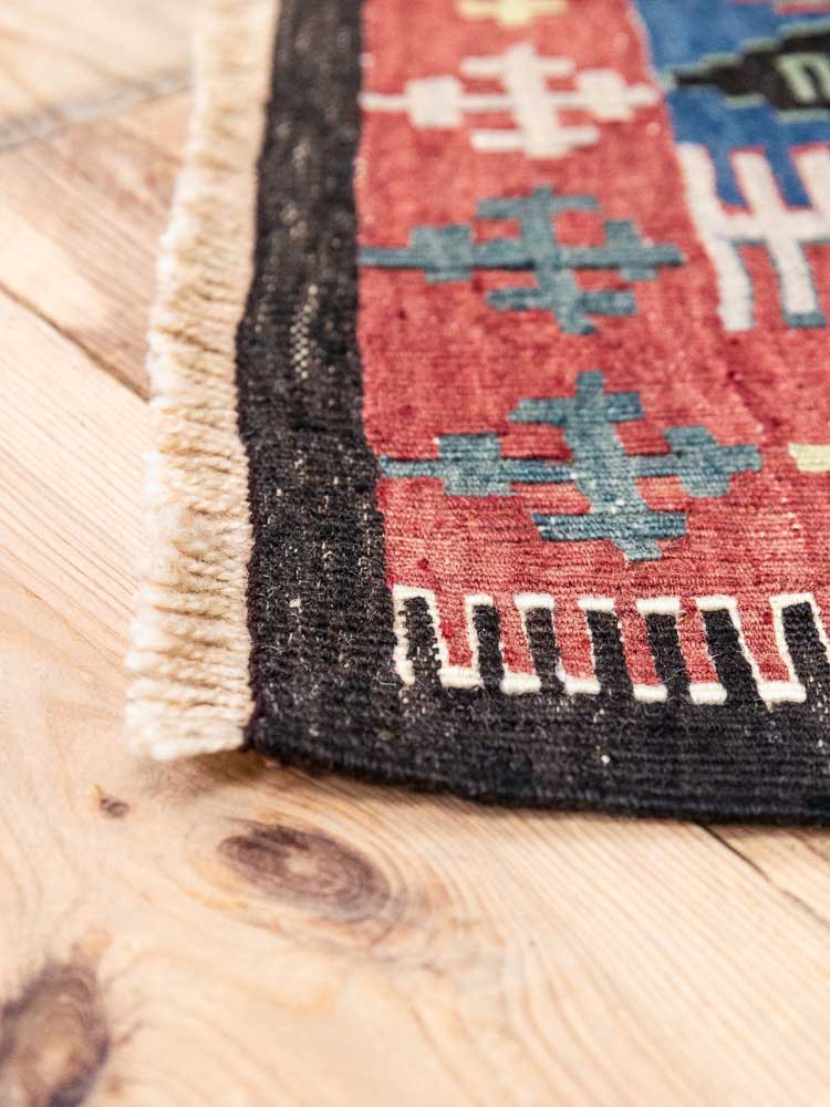 12757 Vintage Obruk Turkish Kilim Rug 139x194cm (4.6 x 6.4ft)