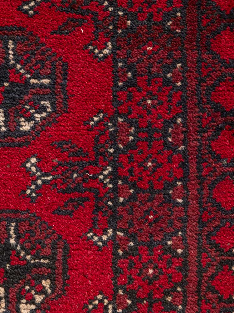 12759 Small Afghan Red Aq Chah Pile Rug 52x65cm (1.8 x 2.1ft)