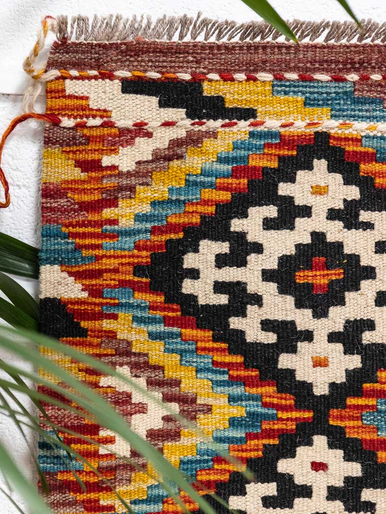 12764 Small Afghan Vegetable Dyed Kilim Rug 40x53cm (1.3 x 1.9ft)