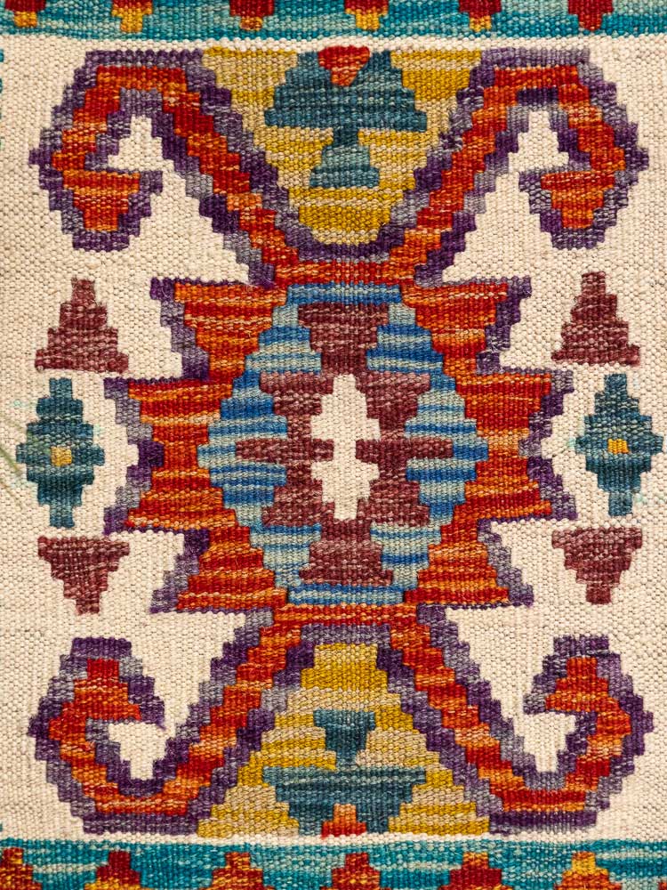 12767 Small Afghan Vegetable Dyed Kilim Rug 41x62cm (1.4 x 2.0ft)