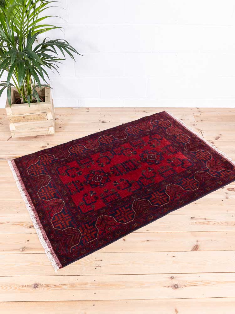 12768 Fine Afghan Khal Mohammedi Rug 101x150cm (3.3 x 4.11ft)