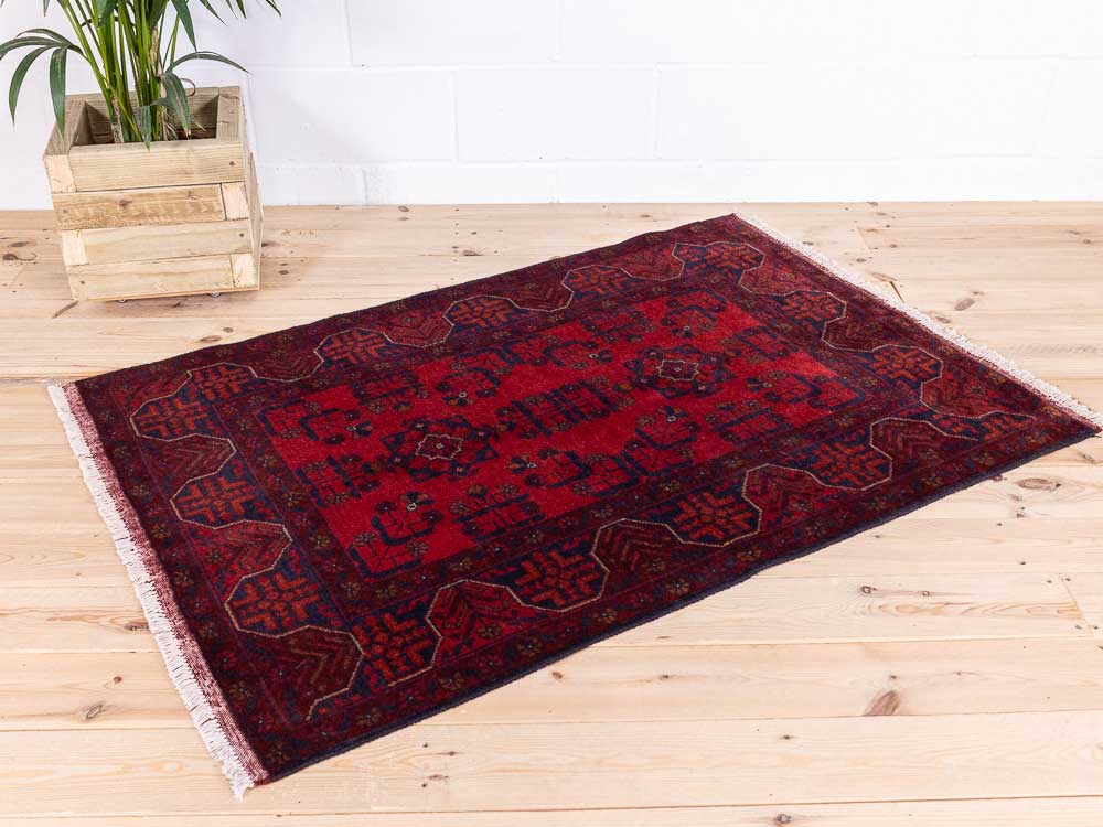 12768 Fine Afghan Khal Mohammedi Rug 101x150cm (3.3 x 4.11ft)