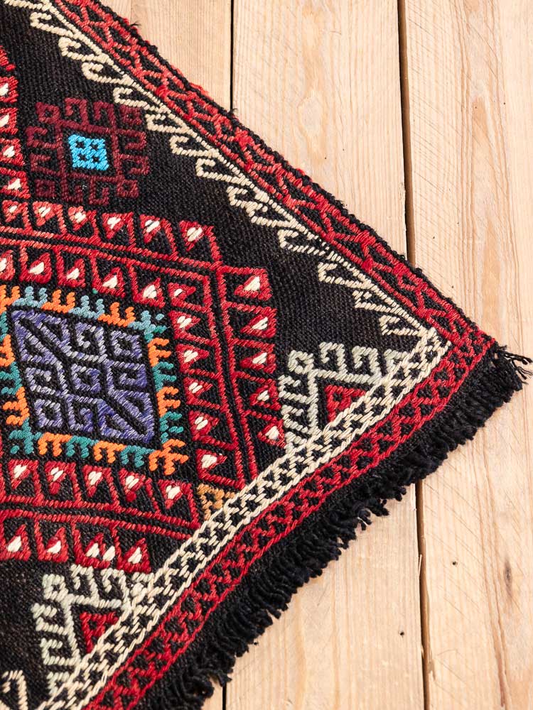 12773 Turkish Vintage Konya Cicim Kilim Rug 92x134cm (3 x 4.4ft)