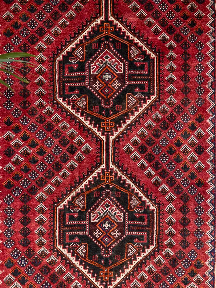 12777 Shiraz Handknotted Wool Rug 116x162cm ((3.10 x 5.3ft)