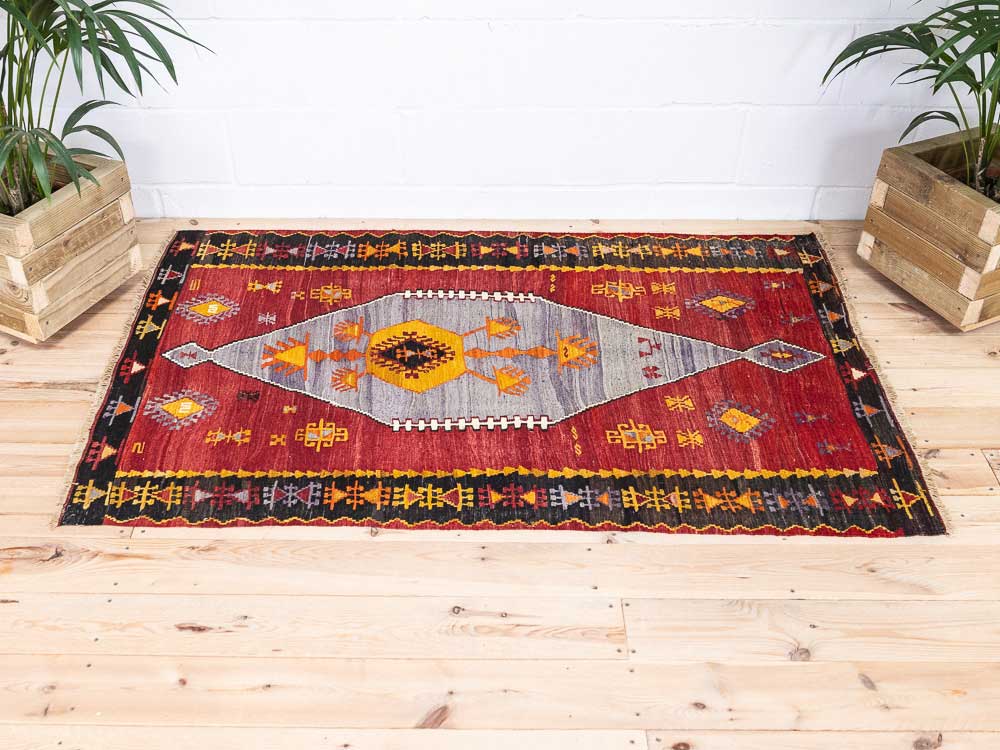 12782 Vintage Turkish Emir Dag Kilim Rug 107x172cm (3.6 x 5.7ft)