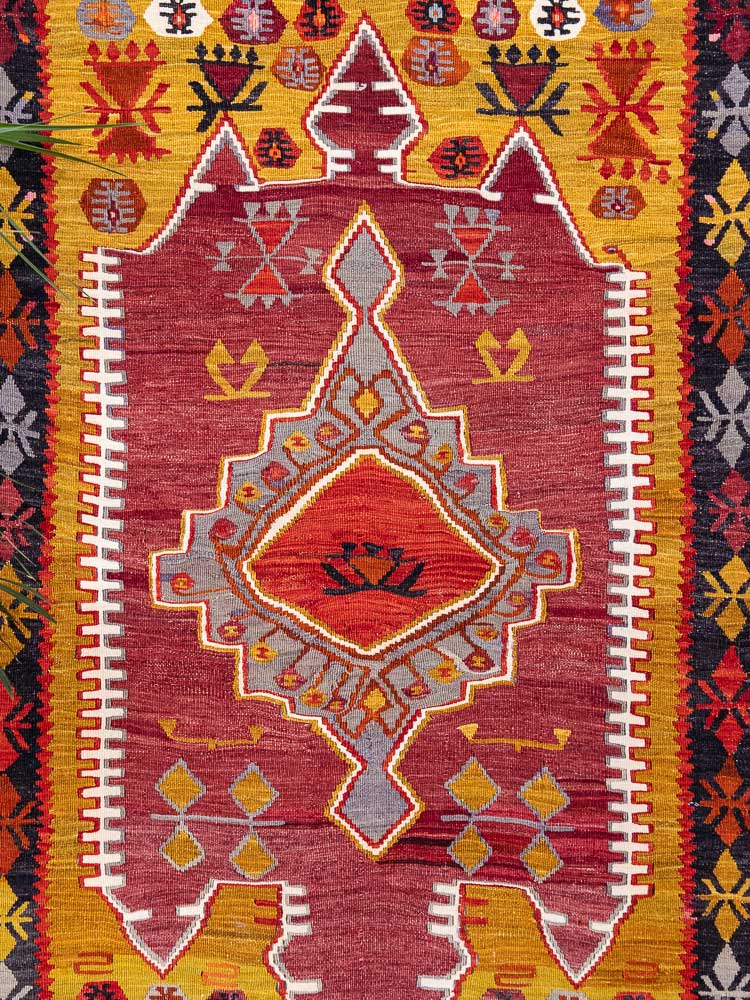 12791 Vintage Turkish Emir Dag Kilim Rug 99x166cm (3.3 x 5.5ft)