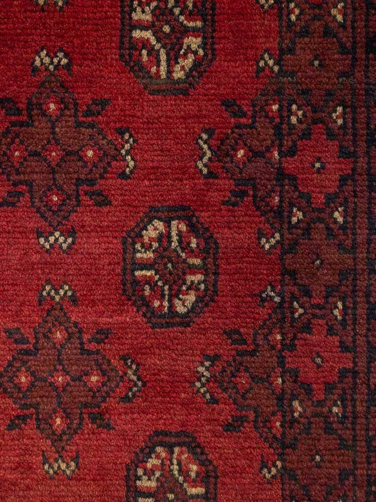 12793 Afghan Red Aq Chah Runner Rug 67x299cm (2.2 x 9.9ft)